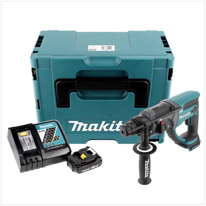 Produktbild Makita DHR 202 RA1J Akku Kombihammer 18 V 2,0 J SDS Plus + 1x Akku 2,0 Ah + Ladegerät + Makpac (Akkubetrieb)