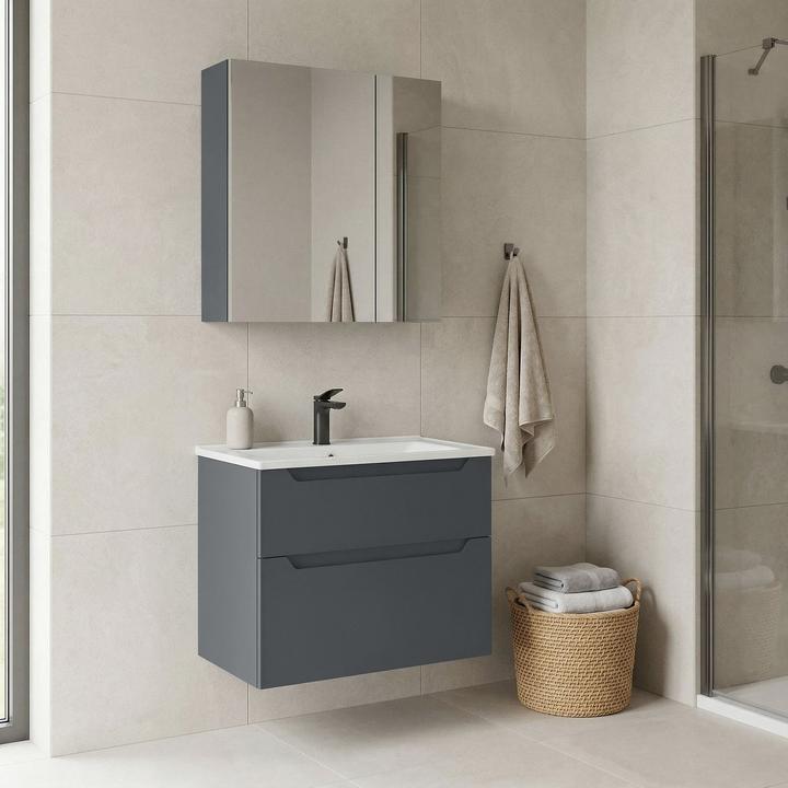 Produktbild Homitis Messina 65 v2 Bathroom Cabinet With Sink & Mirror Set (2 Pieces)