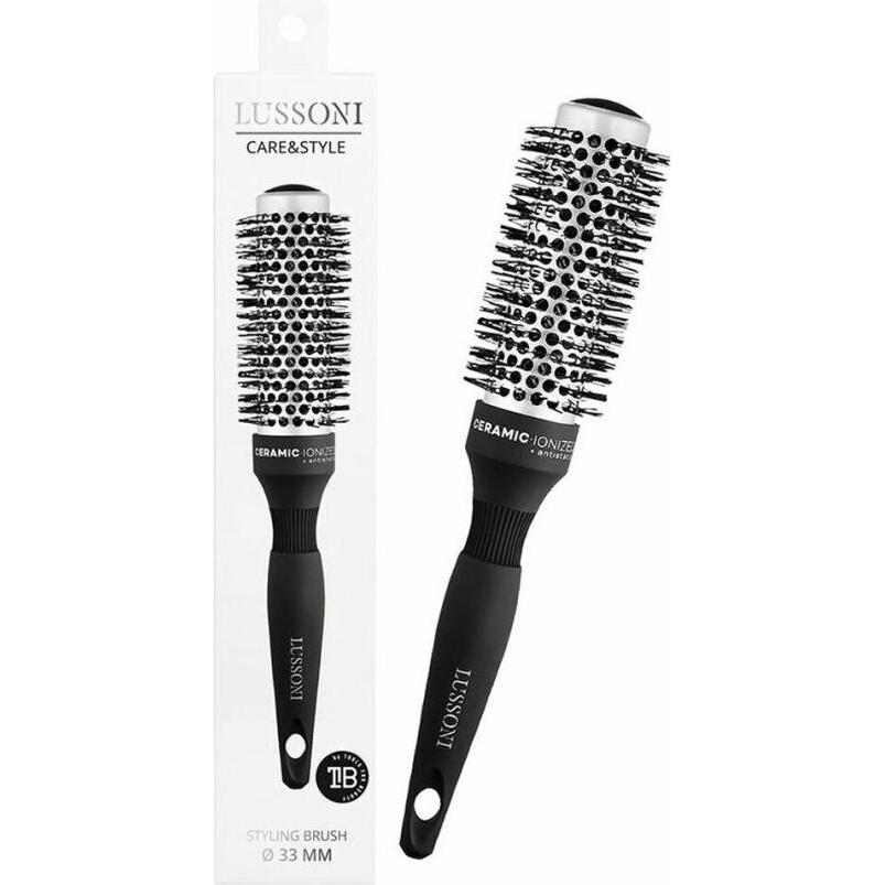 Lussoni, Haarbürste + Kamm, Hr Brush C&S Round Silver Styling 33mm