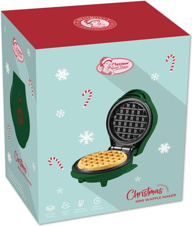 Produktbild Bestron Mini Waffeleisen, dunkelgrün