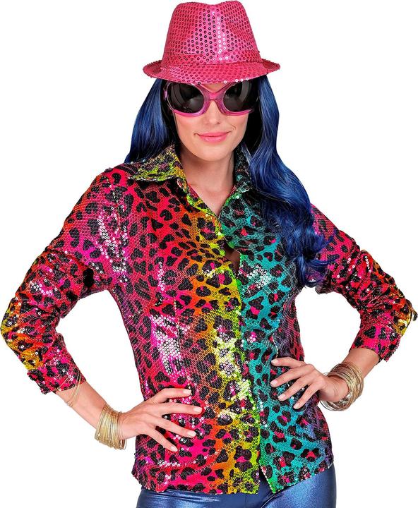 Image du produit Widmann Blouse à paillettes imprimé léopard Rainbow (XXL)