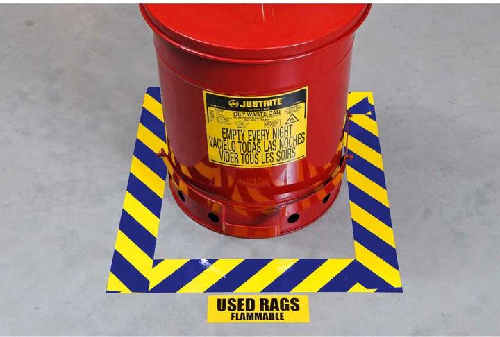 Produktbild Brady TS-101.60-514-YL/BL-STR-RL, ToughStripe, Bodenmarkierbänder, Polyester, Gelb/Blau (gestreift