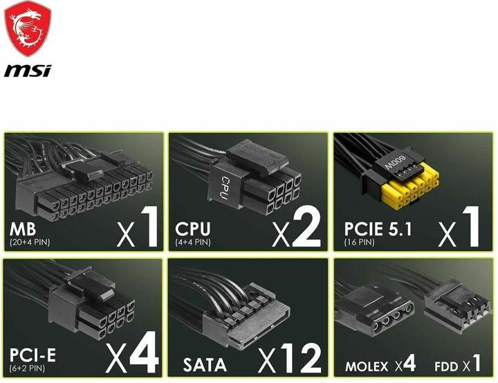 Image du produit MSI MAG A1000GL (1000 W)