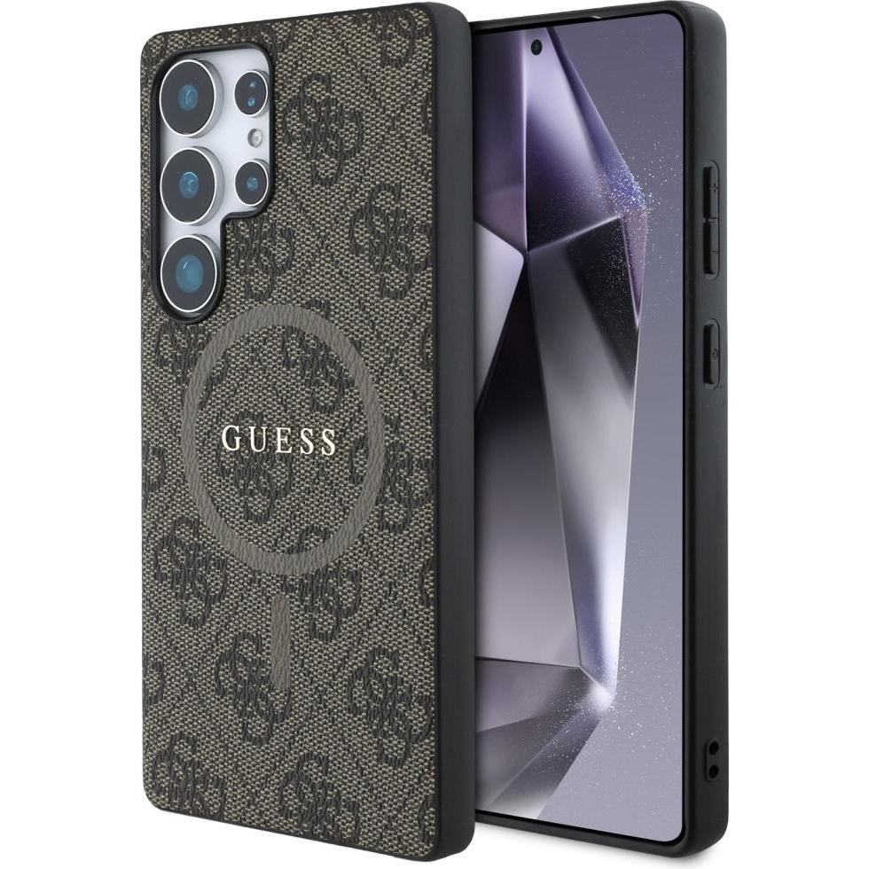 Guess Etui Leather 4G Colored Ring Classic Logo MagSafe Samsung Galaxy S25 Ultra brÄ zowy (Samsung Galaxy S25 Ultra), Sm...