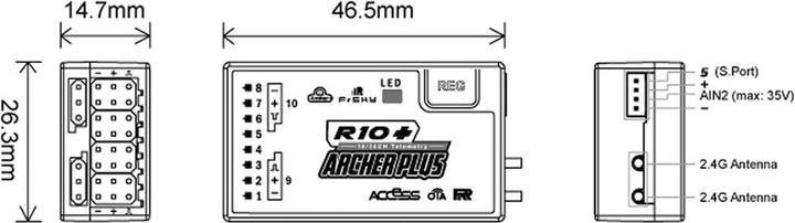Produktbild FrSky Empfänger Archer Plus R10+ 2,4Ghz