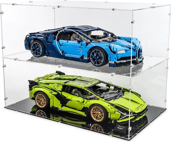 Immagine prodotto iDisplayit Display acrilico XL per LEGO® 42083 Bugatti Chiron (con fondo trasparente, impilabile)