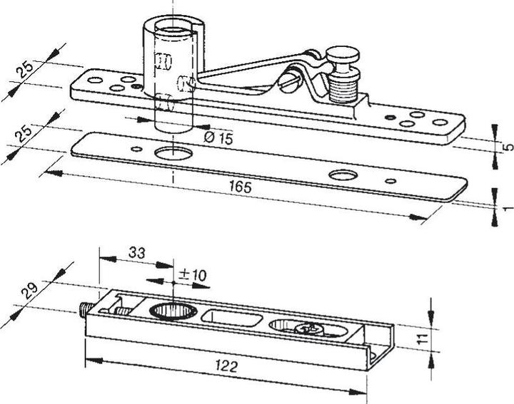 Actual product image Dormakaba Pivot hinges for swing doors (Entrance door, French window, Room door, Wooden door, Indoor)