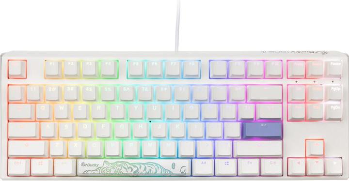 Actual product image Ducky One 3 Classic Pure White TKL Gaming Keyboard, RGB LED - MX-Red (US) (US, Cable)