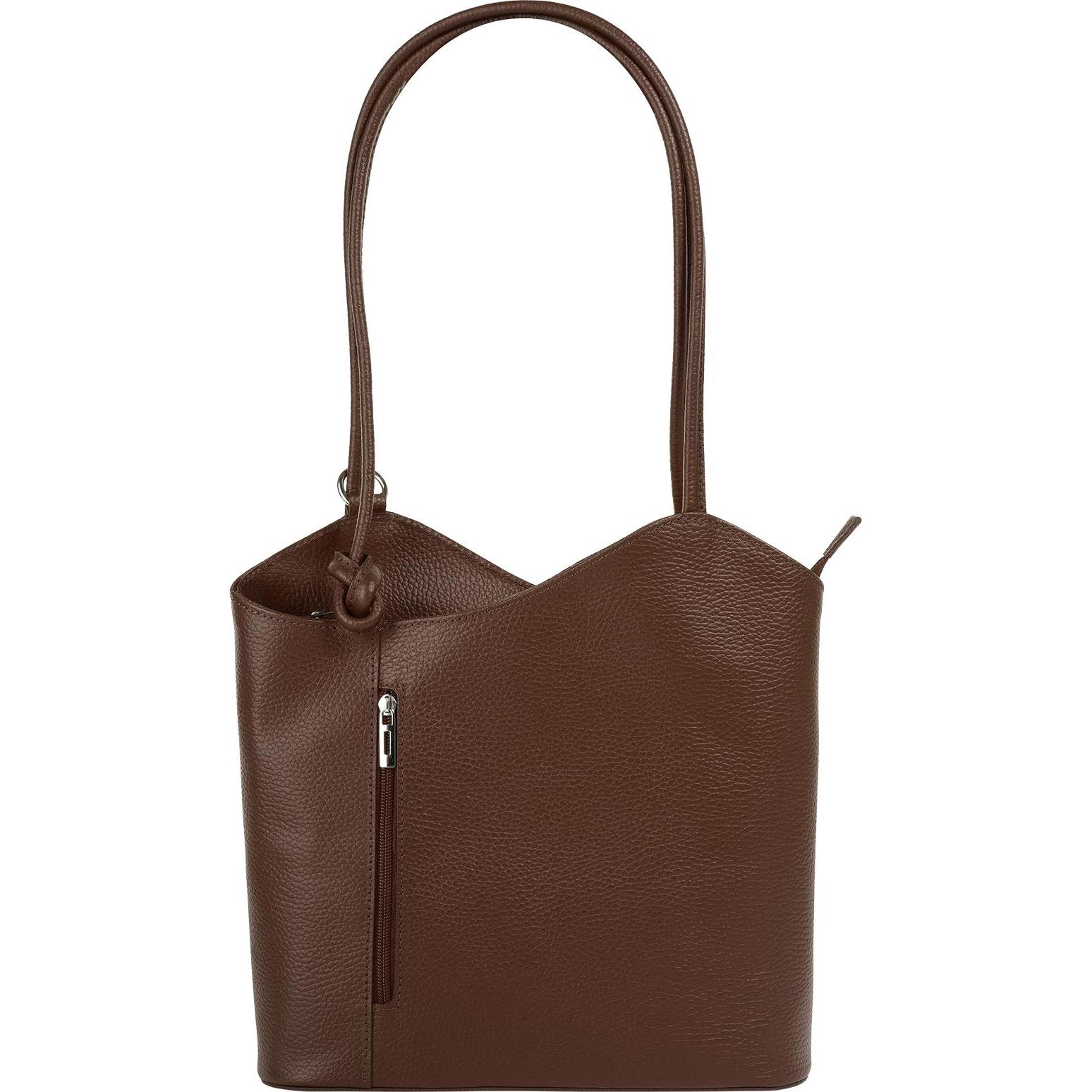 Cluty, Handtasche, Shopper Rucksack Kombination, Braun