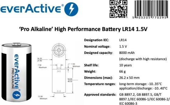 Actual product image Everactive Pro Alkaline (2 pcs., C, 8000 mAh)