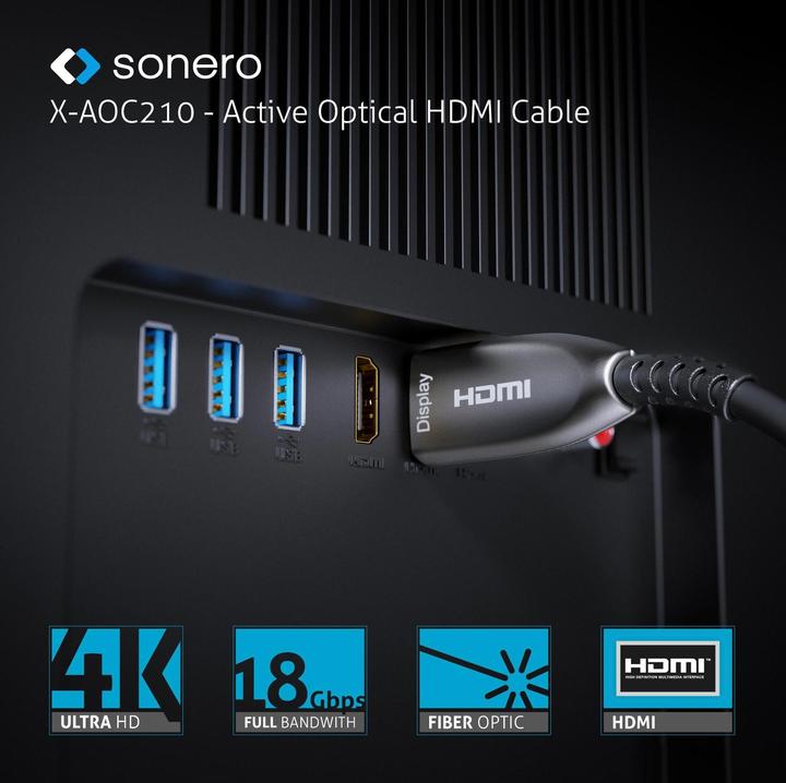 Image du produit Sonero Câble Premium Cert. HDMI actif 30 m (30 m, HDMI)