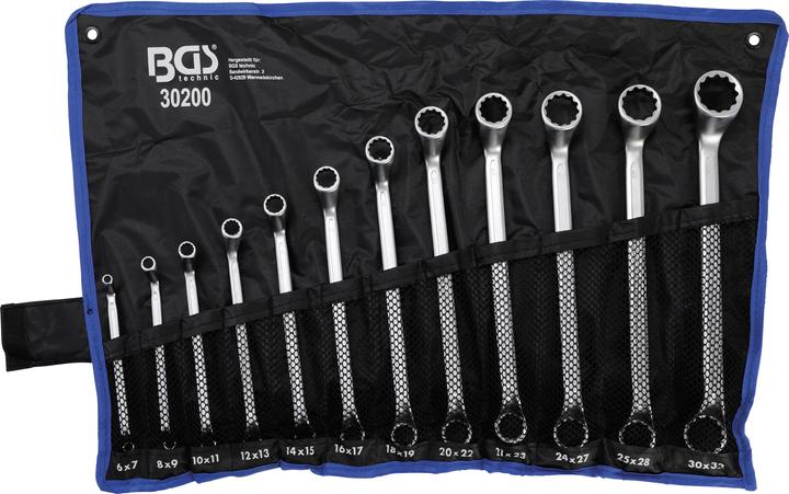 Actual product image BGS Double Ring Spanner Set deep offset ends 6 - 32 mm 12 pcs. (32 mm, 19 mm, 6 mm, 12 mm, 24 mm, 14 mm, 22 mm, 16 mm, 23 mm, 10 mm, 21 mm, 18 mm, 27 mm, 7 mm, 31 mm, 17 mm, 11 mm, 15 mm, 26 mm, 30 mm, 8 mm, 28 mm, 9 mm, 29 mm, 13 mm, 20 mm, 25 mm)