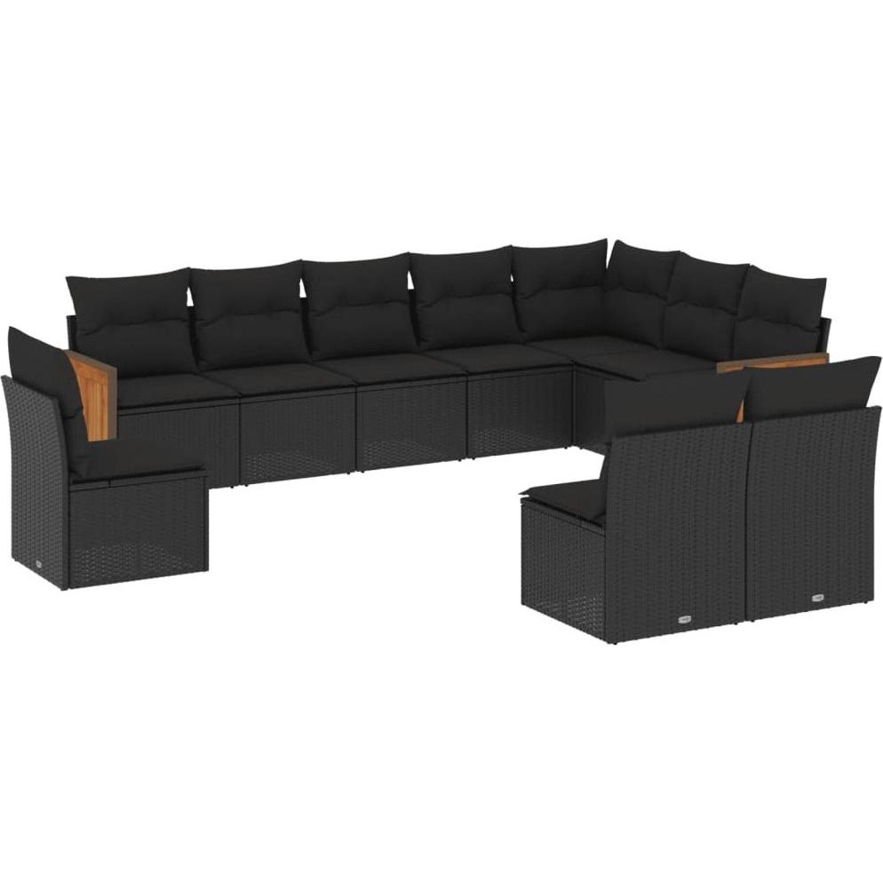 VidaXL, Gartenlounge, 10-tlg. Garten-Lounge-Set mit Kissen