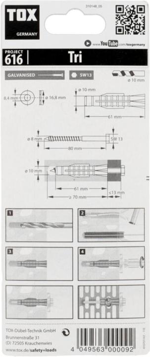 Immagine prodotto Tox Allzweckdübel (4 pz.)