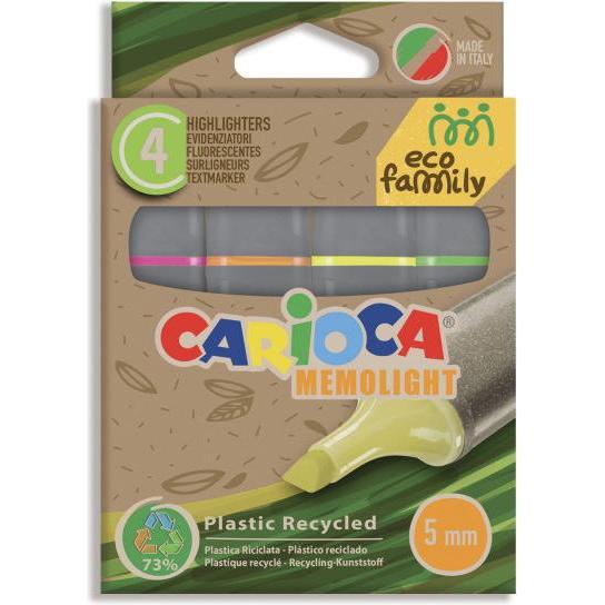 Carioca, Marker, Pack 4 Memolight Highlighter (Mehrfarbig, 5 mm, 4 x)