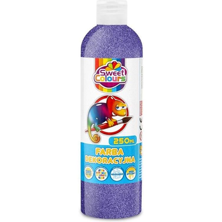 Sweet Colours, Colore + Vernice per fai da te, Lila Glitzer-Dekorationsfarbe, 250 ml (250 ml)