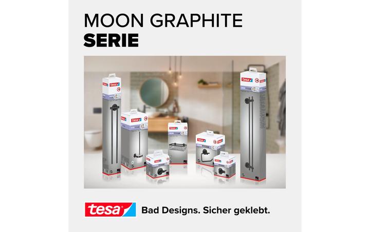 Actual product image tesa ® MOON bathrobe hooks in Graphite