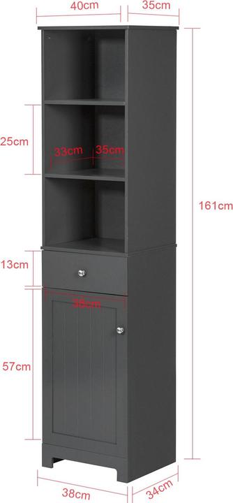 Actual product image SoBuy Bathroom tall unit