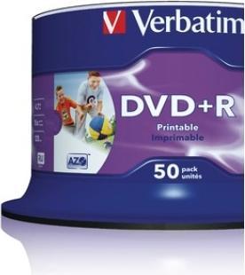 Produktbild Verbatim DVD+R, 16x, 4.7GB, 50er Spindel, bedruckbar (50 x)