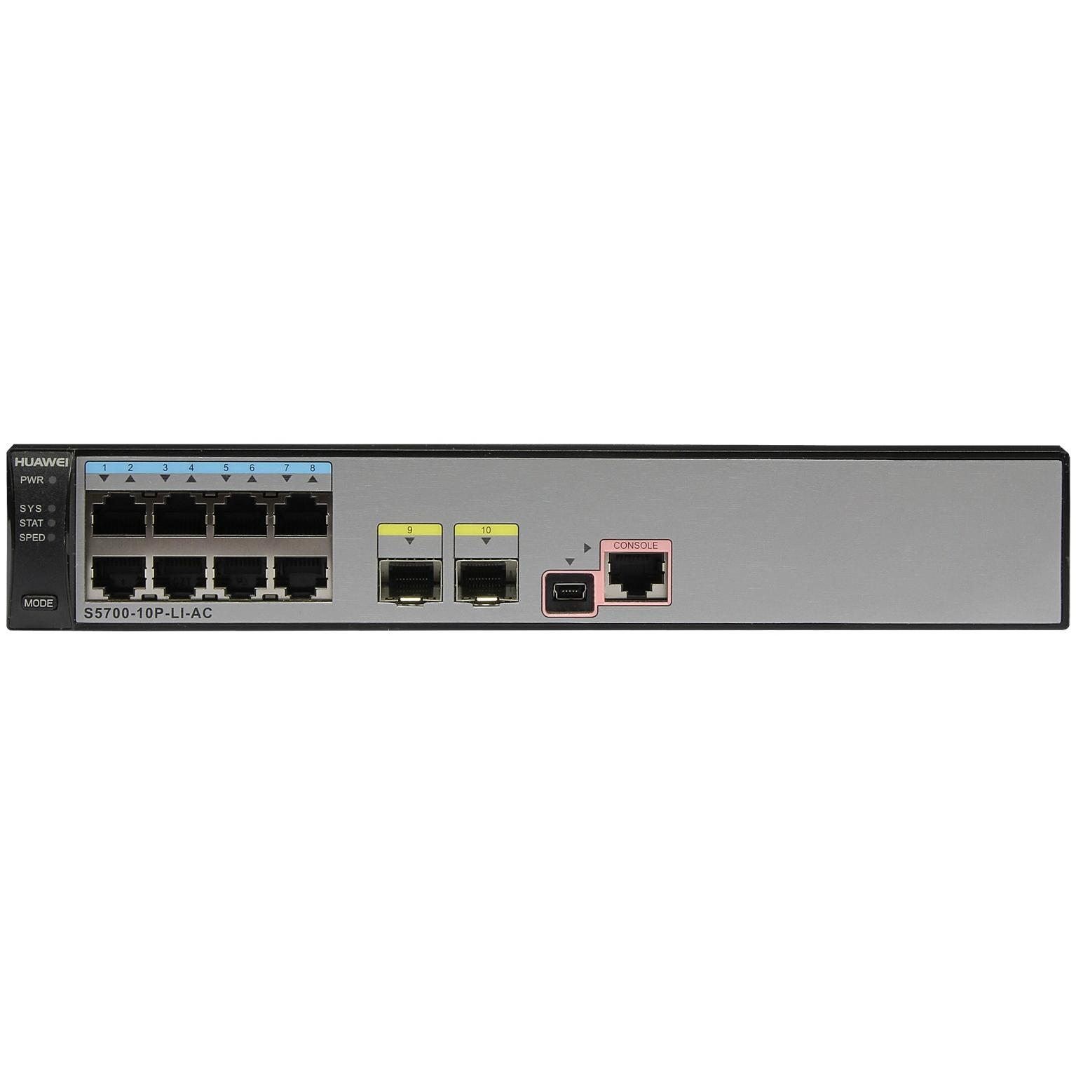 Huawei S5700-10P-LI IEC mounting ear (8 Ports), Netzwerk Switch, Schwarz