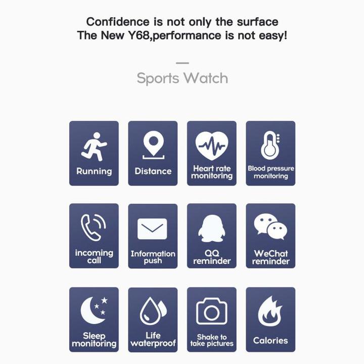 Produktbild PhoneLook Smart Watch FitPro Y68 Fitness Tracker Smart Watch inkl. Touchscreen + programme