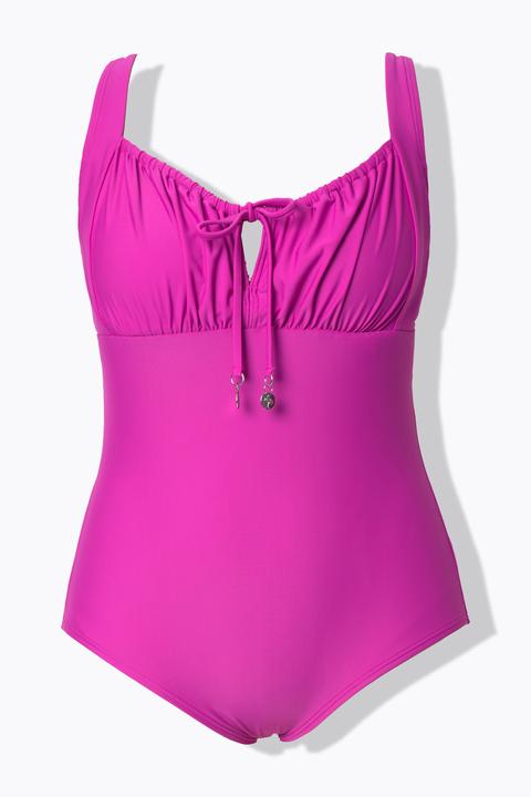 Actual product image Ulla Popken Gathered Bust Cupless Swimsuit (48)
