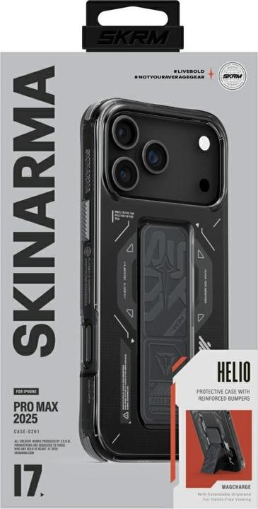 Produktbild Skinarma Helio Case for iPhone 17 Pro Max Magnetic Charging + Grip Stand Graphite (Apple iPhone 17 Pro Max)