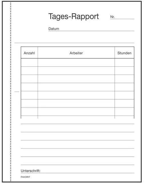 Immagine prodotto Favorit Tagesrapporte (200 x)