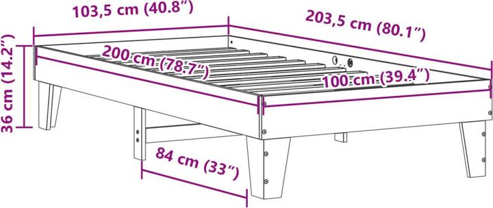 Actual product image vidaXL Bed without mattress 180x200 (180 x 200 cm)