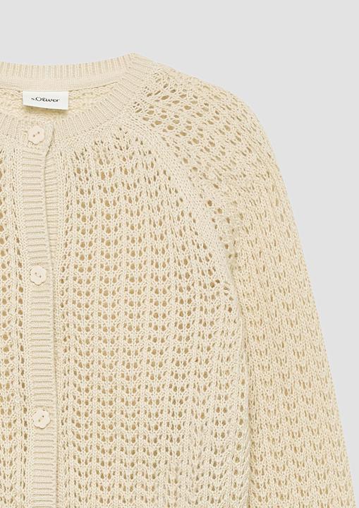 Produktbild s.Oliver Ajour-Strickjacke mit Schmuckknöpfen (116, 122)