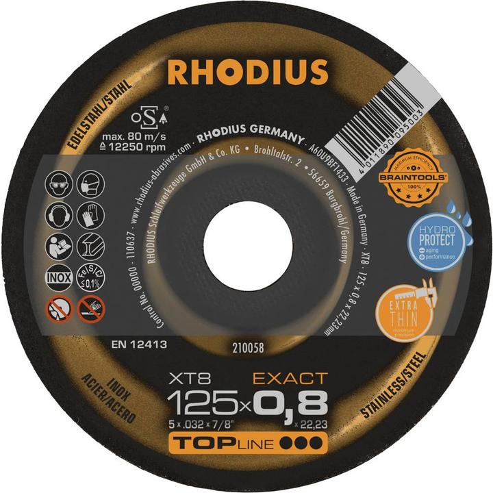 Produktbild Rhodius 210058 XT8 EXACT Trennscheibe extra dünn 125x0,8x22,23