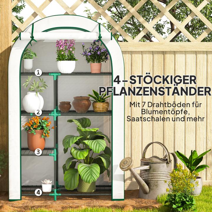 Produktbild Outsunny Gewächshaus Stahl, Kunststoff Weiss