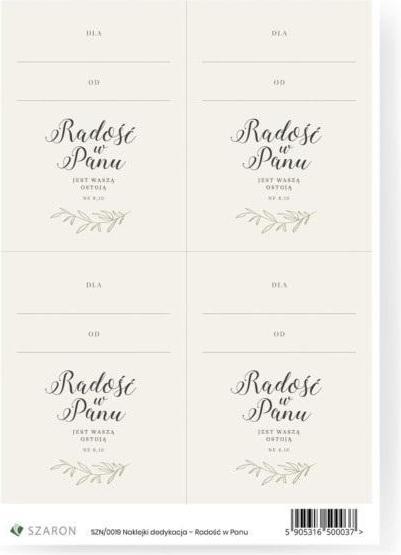 Szaron Widmungsaufkleber – Freude im Herrn