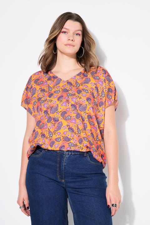 Actual product image Studio Untold Vibrant Cap Sleeve Paisley Blouse (54)