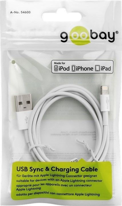 Produktbild Goobay Lightning USB Lade- und Synchronisationskabel (2 m, USB 2.0)