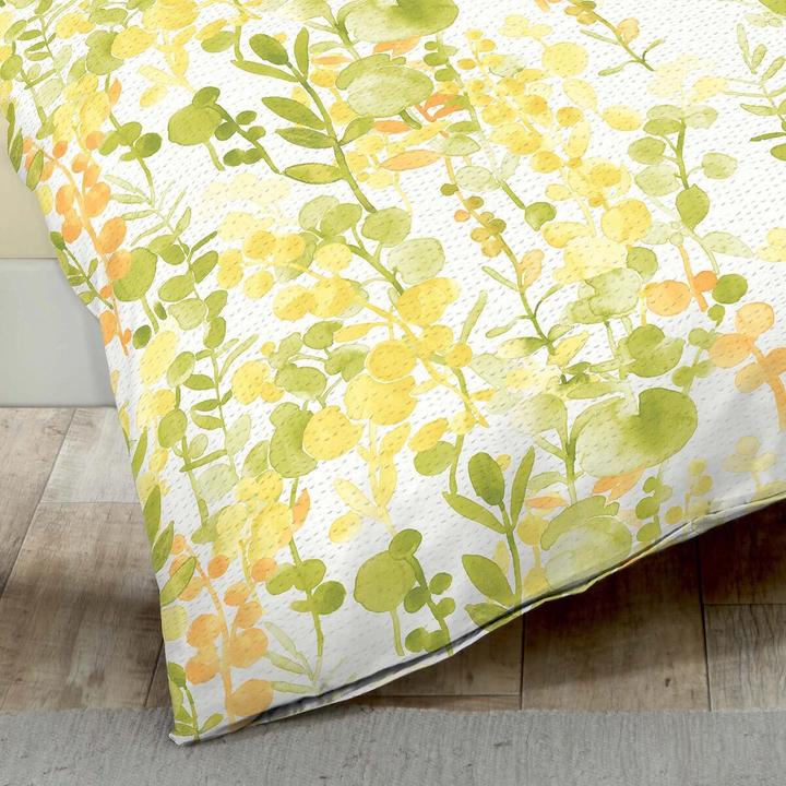 Produktbild Traumschlaf Seersucker Bettwäsche Inaya zitrone (Bettwäsche Set, 155x220 cm + 80x80 cm)