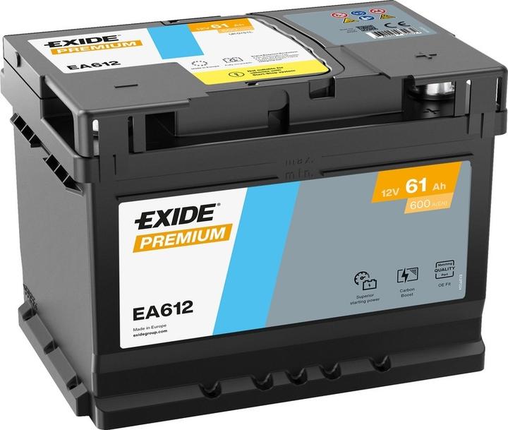 Immagine prodotto Exide Premium Carbon Boost EA612 (12 V, 60 Ah, 600 A)