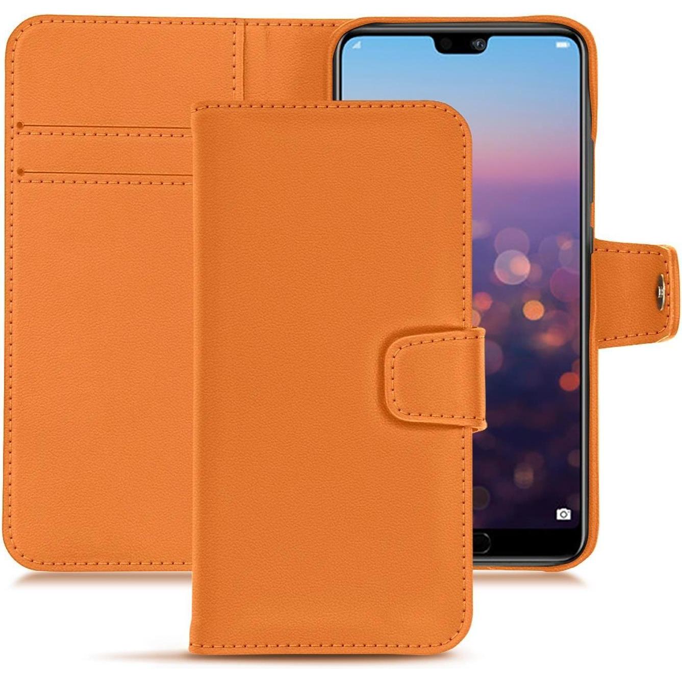 Noreve Lederschutzhülle Wallet (Huawei P20), Smartphone Hülle, Orange
