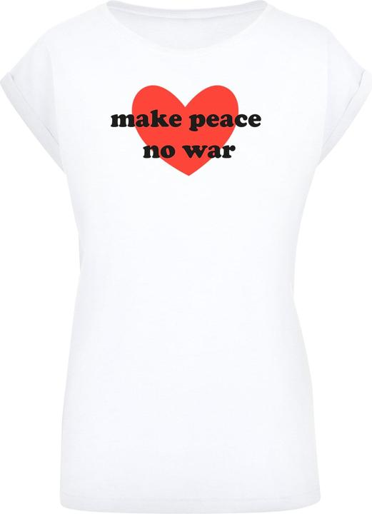 Produktbild Merchcode Ladies Peace - Red Heart White Extended Shoulder Tee - 161435 (XS)