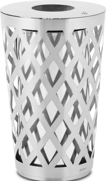 Ulsonix Abfalleimer Mülleimer rund Edelstahl / verzinkter Stahl Grau Ø 500 × 800 mm (61 l)