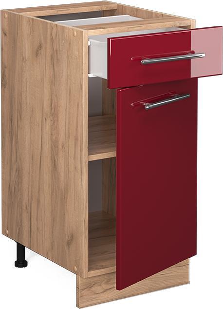 Bordeaux high gloss, Gold power oak, Red