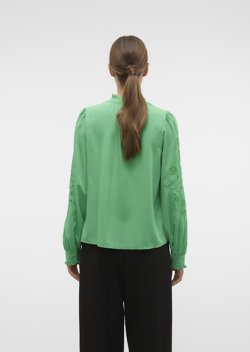 Produktbild Vero Moda Normal geschnitten V-Ausschnitt Ärmelbündchen mit Knopf Top Bluse (S)