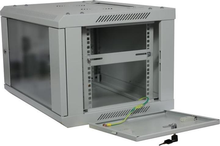 Produktbild Allnet 19 Wandgehäuse 12HE B600 / T450mm zerlegt(Flat Pack) *lichtgrau* SMA-Serie (12 HE, 19 Zoll Rack)