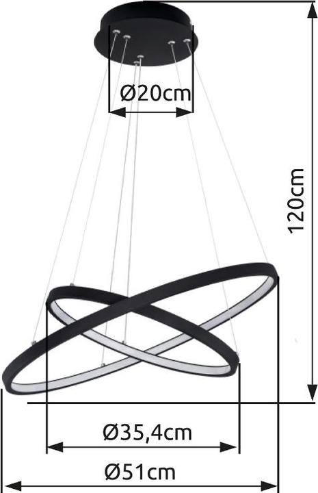 Produktbild Globo Hängeleuchte Ralph schwarz matt 1xLED (4620 lm)