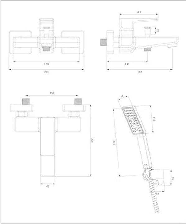 Actual product image Omnires parma - badkraan met accessoires, nikkel