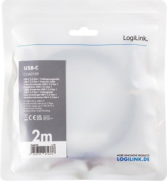 Produktbild LogiLink CUA0109 (2 m, USB 3.2 Gen 1, 100 W)