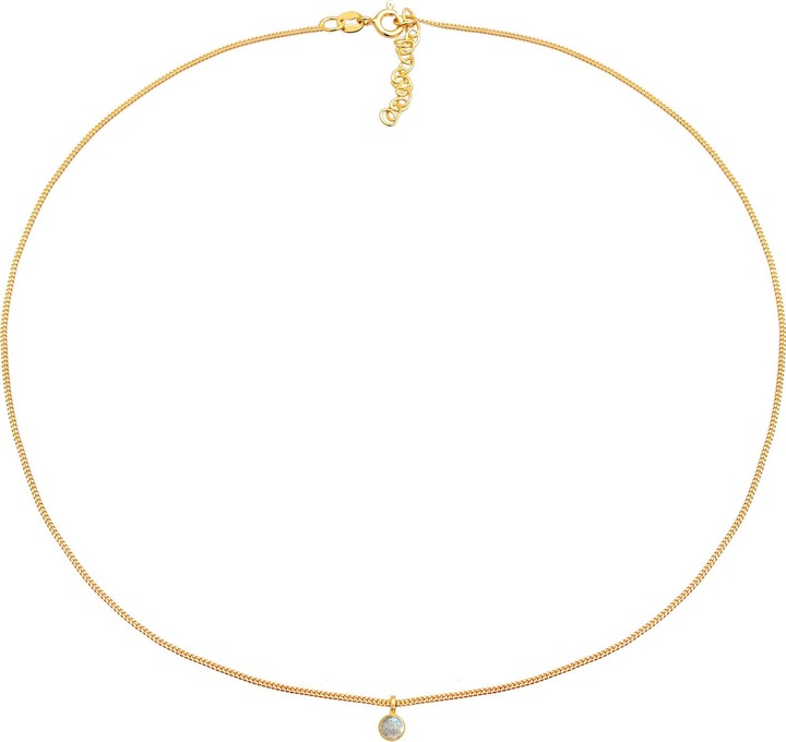 Produktbild Elli Choker, Edelsteinkette (925 Sterling Silber vergoldet, Labradorit, 36 cm)