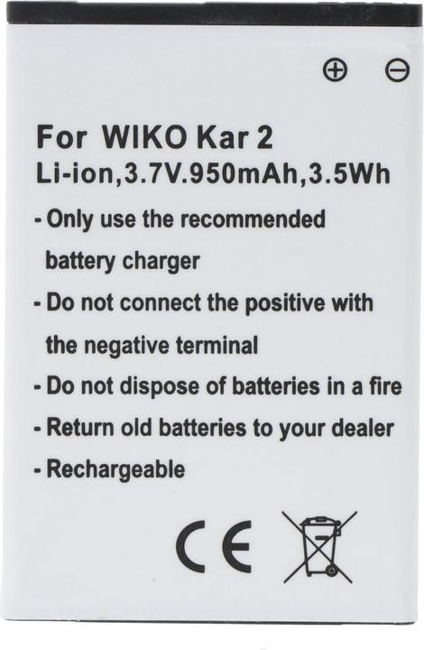 Immagine prodotto Wiko AkkuDOLFY Akku, Kar 2, Kar2, N320, UBIK, Venia