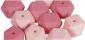Rayher Perles en silicone hexagone, ø 14 mm, rose, 10 piè