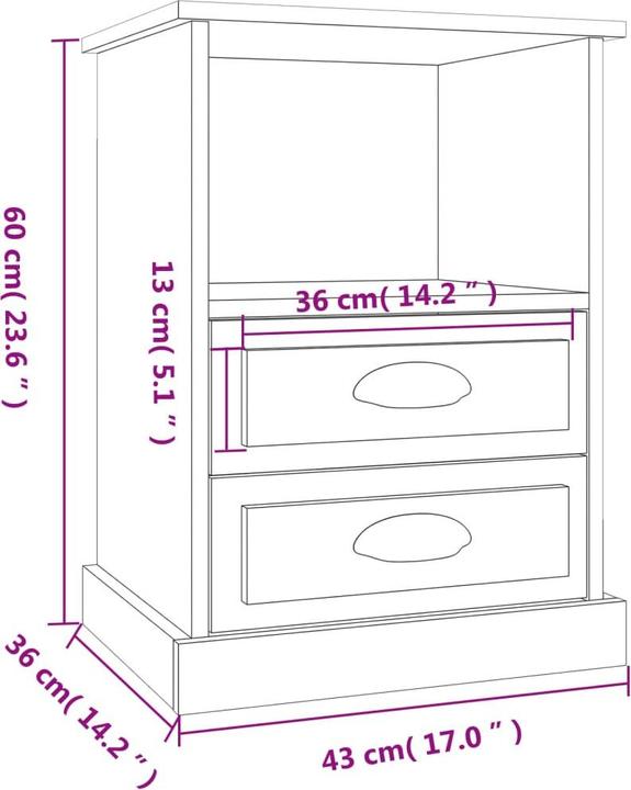 Immagine prodotto vidaXL Nachttisch (43 x 36 x 60 cm)